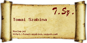 Tomai Szabina névjegykártya